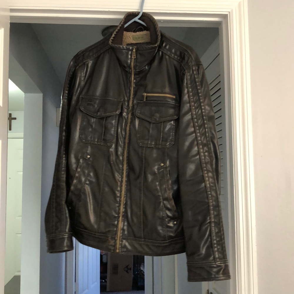 Men’s medium BKE faux leather jacket